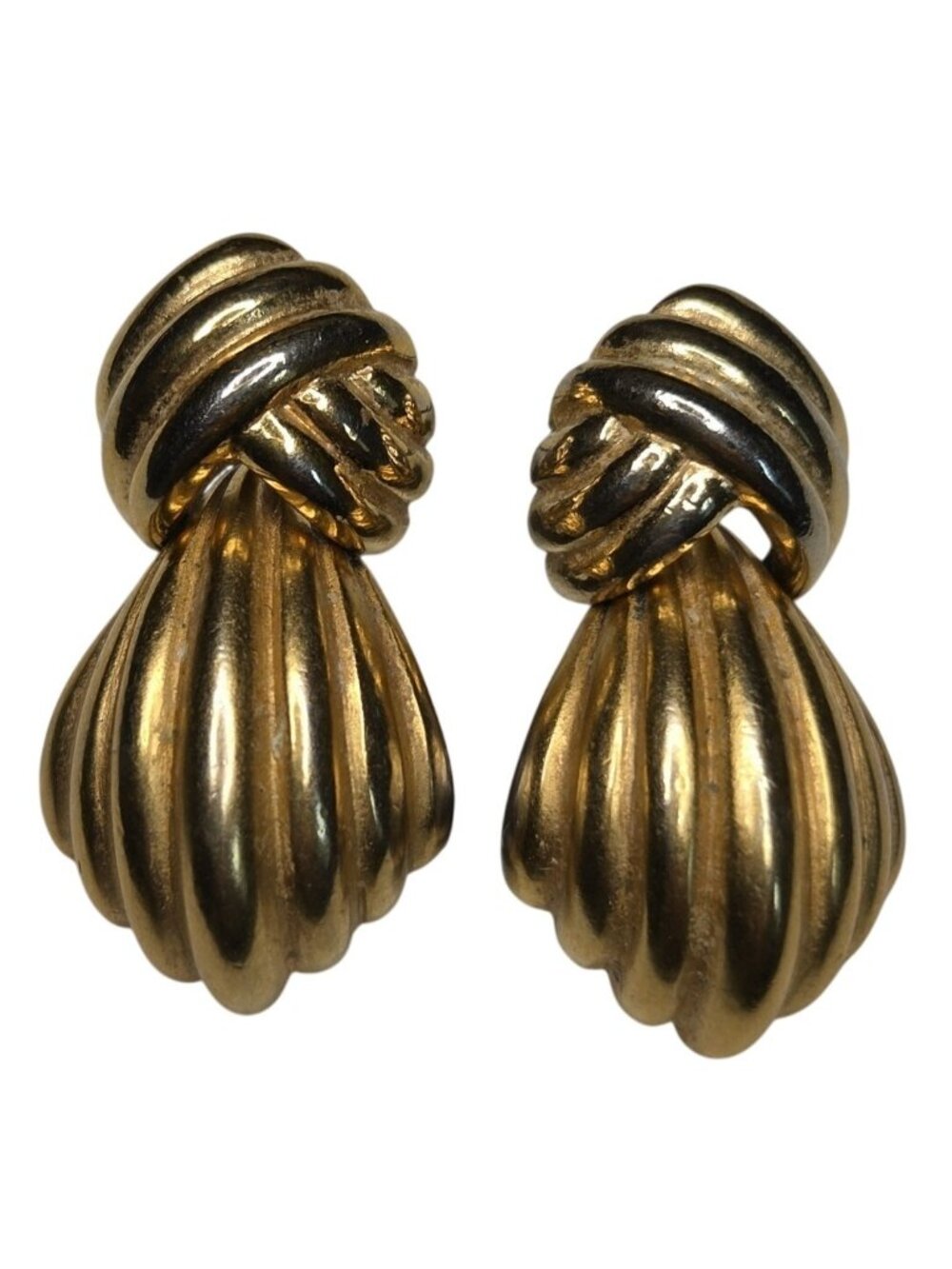 Monet Gold Tone Dangle Drop Pierced Earrings